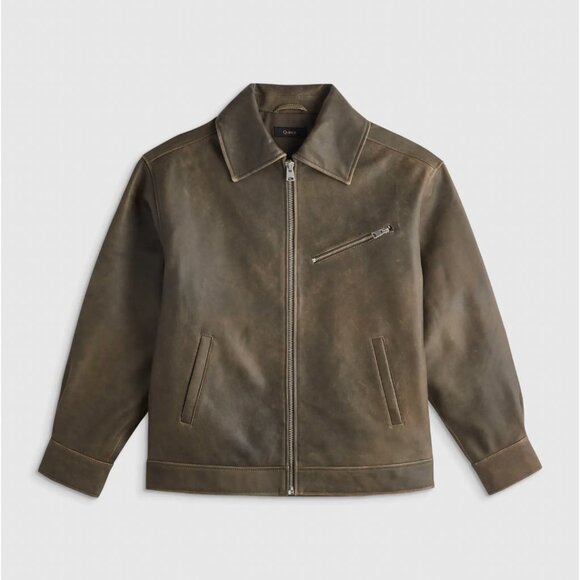 NWT Quince Leather Oversized Bomber Jacket - Picture 3 of 3
